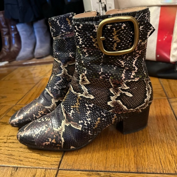 Coach Shoes - COACH snakeskin colored boots - perfect condition